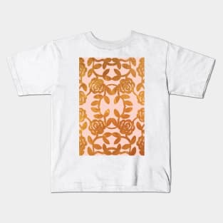 Baroque Floral Pattern Victorian Damask Kids T-Shirt